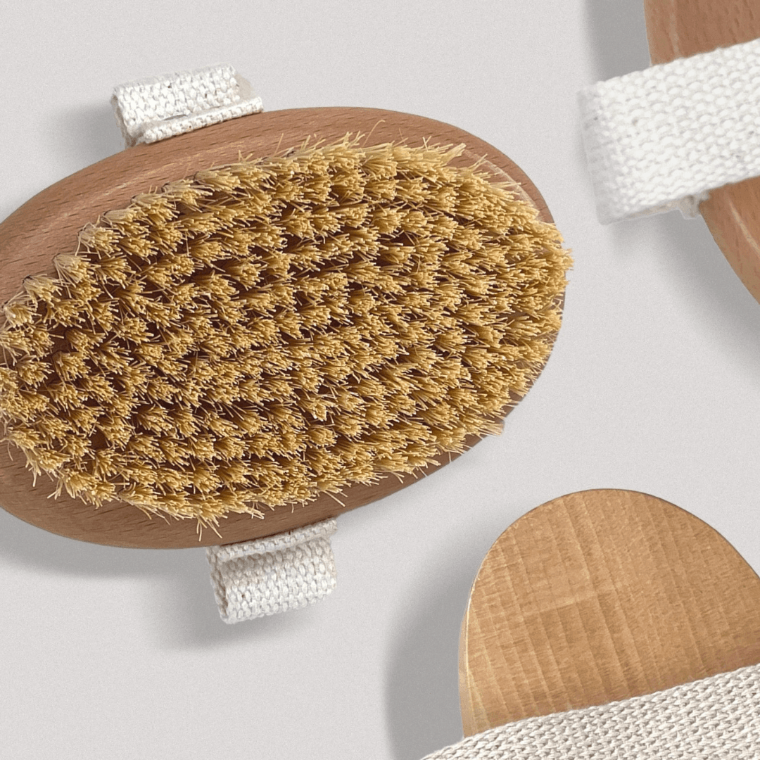 two wooden brushes with natural bristles